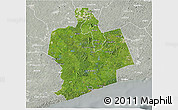 Satellite 3D Map of Sassandra, lighten, semi-desaturated