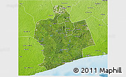 Satellite 3D Map of Sassandra, physical outside