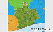 Satellite 3D Map of Sassandra, political outside