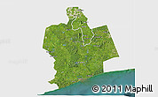Satellite 3D Map of Sassandra, single color outside