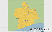 Savanna Style 3D Map of Sassandra, single color outside