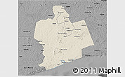 Shaded Relief 3D Map of Sassandra, darken, desaturated