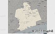 Shaded Relief 3D Map of Sassandra, darken, semi-desaturated