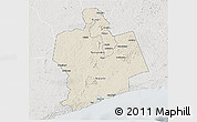 Shaded Relief 3D Map of Sassandra, lighten, semi-desaturated
