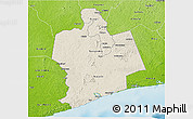 Shaded Relief 3D Map of Sassandra, physical outside