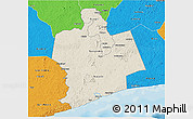 Shaded Relief 3D Map of Sassandra, political outside