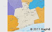 Shaded Relief 3D Map of Sassandra, political shades outside
