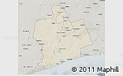 Shaded Relief 3D Map of Sassandra, semi-desaturated