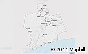 Silver Style 3D Map of Sassandra, single color outside