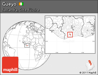 Blank Location Map of Gueyo