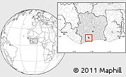 Blank Location Map of Gueyo, highlighted country, within the entire country