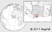 Blank Location Map of Gueyo, highlighted country, highlighted parent region, within the entire country