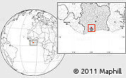 Blank Location Map of Gueyo, highlighted country, highlighted parent region