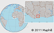 Gray Location Map of Gueyo, within the entire country