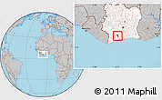 Gray Location Map of Gueyo, highlighted country