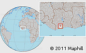 Gray Location Map of Gueyo, highlighted parent region, within the entire country