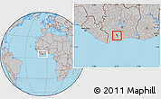 Gray Location Map of Gueyo