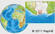 Physical Location Map of Gueyo, highlighted country, highlighted parent region