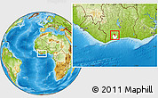 Physical Location Map of Gueyo, highlighted parent region