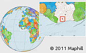 Political Location Map of Gueyo, highlighted country
