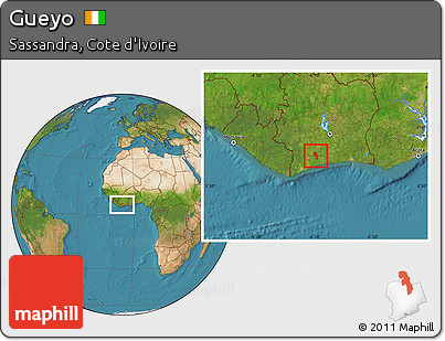 Satellite Location Map of Gueyo