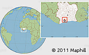 Savanna Style Location Map of Gueyo, highlighted country, highlighted parent region