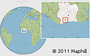 Savanna Style Location Map of Gueyo, highlighted country