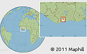 Savanna Style Location Map of Gueyo, highlighted parent region
