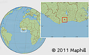 Savanna Style Location Map of Gueyo