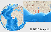 Shaded Relief Location Map of Gueyo