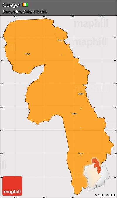 Political Simple Map of Gueyo, cropped outside