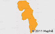 Political Simple Map of Gueyo, cropped outside