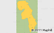 Savanna Style Simple Map of Gueyo, single color outside