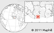 Blank Location Map of Sassandra, within the entire country