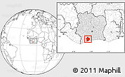Blank Location Map of Sassandra, highlighted country, within the entire country