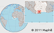 Gray Location Map of Sassandra, highlighted country