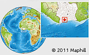 Physical Location Map of Sassandra, highlighted country