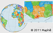 Political Location Map of Sassandra, within the entire country
