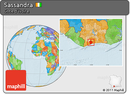 Political Location Map of Sassandra