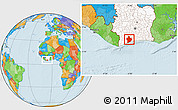 Political Location Map of Sassandra, highlighted country