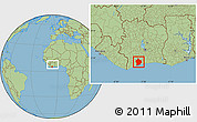 Savanna Style Location Map of Sassandra, within the entire country