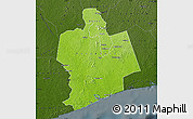 Physical Map of Sassandra, darken