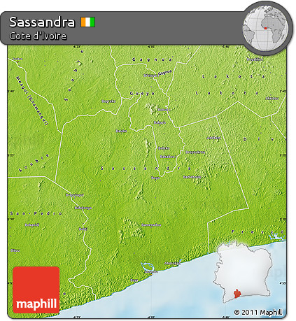 Physical Map of Sassandra