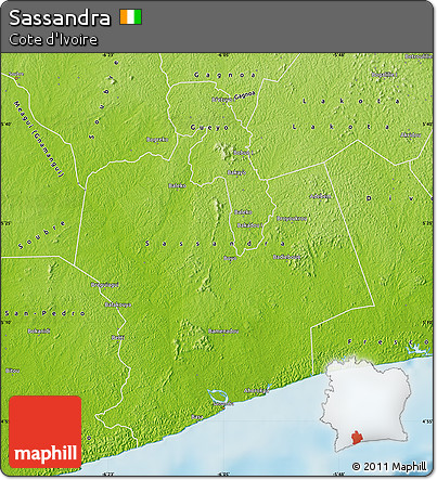 Physical Map of Sassandra