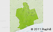 Physical Map of Sassandra, lighten