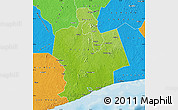 Physical Map of Sassandra, political outside