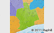 Physical Map of Sassandra, political shades outside