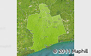 Physical Map of Sassandra, satellite outside