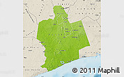 Physical Map of Sassandra, shaded relief outside
