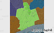 Political Shades Map of Sassandra, darken